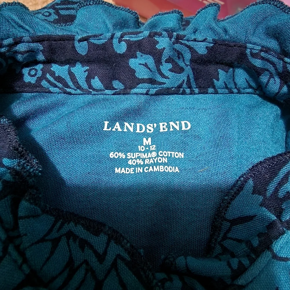 Lands' End Patterned Ruffled Blouse - Picture 8 of 8